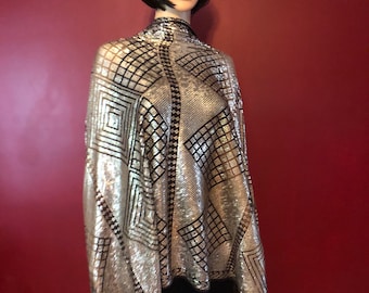 1930's VINTAGE ASSUIT PIANO Shawl Forever Diamond #2 : Gatsby/Bellydance/Egyptian revival/Art deco/Dream shawl