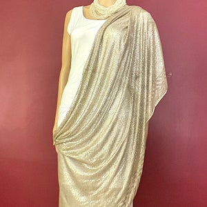 Grand Dame # 5 Egyptian VINTAGE ASSUIT Wedding Piano shawl   Liquid silver  Jazz age Egyptian revival Solid Silver