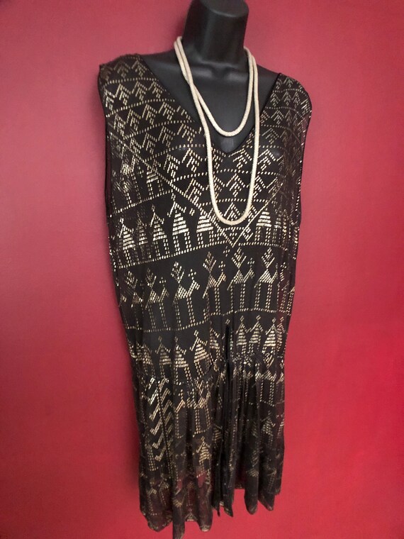 Black Vintage  Egyptian Assuit Dress 1920's Flapp… - image 2