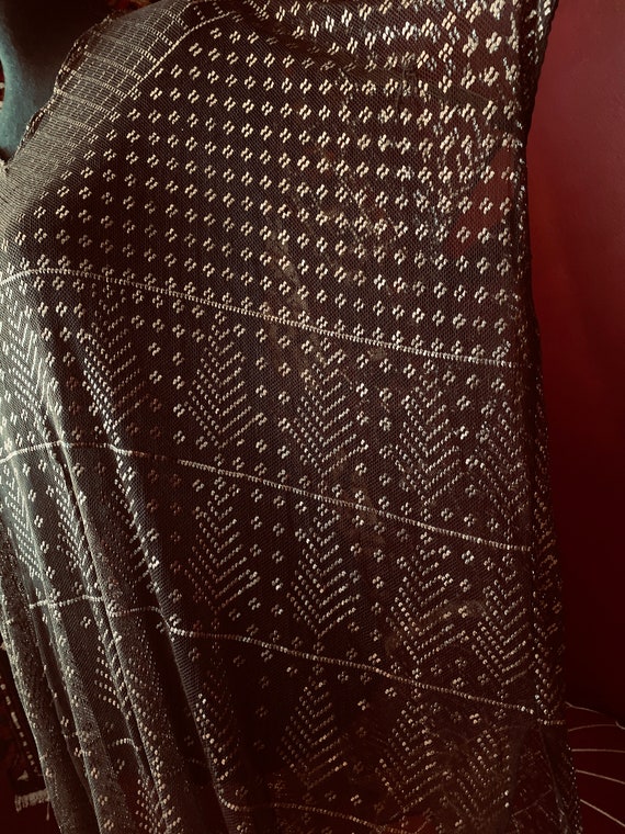 Brown/Silver Vintage Egyptian Assuit Tunic  1920's  Bellydance/Flapper/Gatsby/Abbey/ Egyptian Revival/ Egyptian Caftan View 3