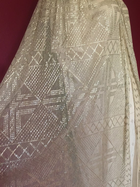 Cream Art Deco Vintage Egyptian Assuit Piano Shawl 19… Gem
