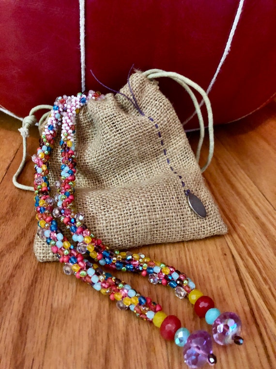 1000 Glass Beaded Necklace Very Unique Gem