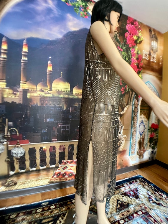 Vintage Egyptian Assuit  1920s Silver Dress.Egypt… - image 3
