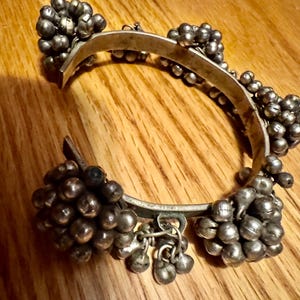 Antique Silver Ball Afghani Kuchi bracelet Adjustable Bellydance bracelet  1940&#39;s Afghani Bellydance Tribal Bracelet