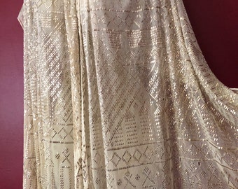 Art Deco Diamante 1930 Assiut Egiziano Vintage AFFARE Assiut Argento Largo, un'estremità tagliata RISPARMIA!!!! Splendido Argento