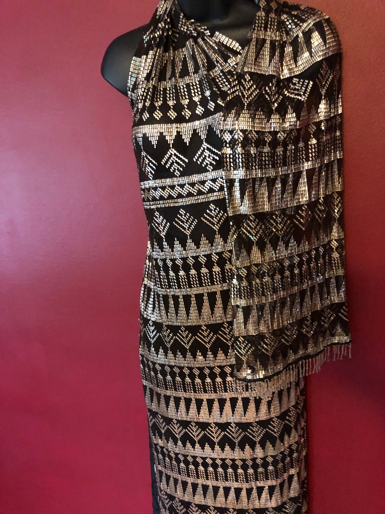 UNIQUE Art Deco Heavy Egyptian Vintage Assuit Shawl | Etsy