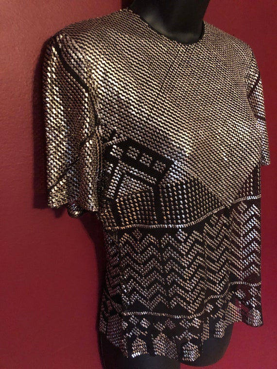 VINTAGE Egyptian Assuit Solid Silver Top /Blouse … - image 2