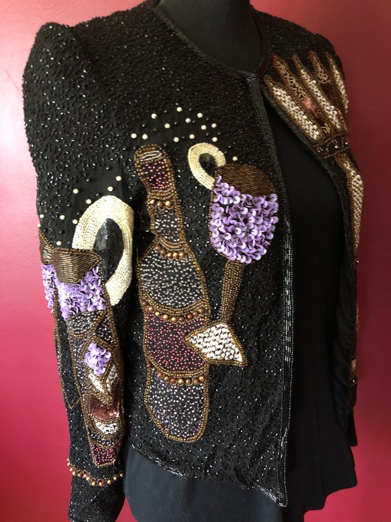VINTAGE all sequin and beaded jacket, Stunning, l… - image 2