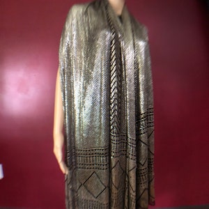 Grand Dame 3 SOLID SILVER Heavy Egyptian Assuit Piano shawl Excellent Vintage Condition Heavy Assuit image 3