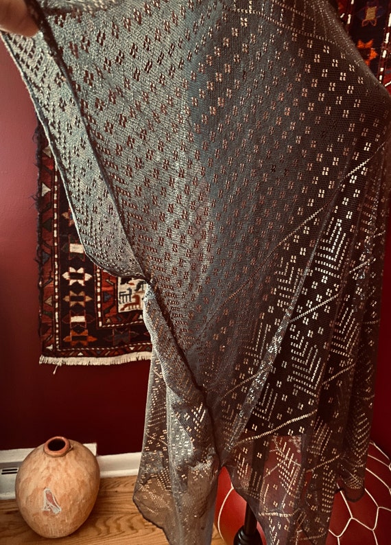 Brown/Silver Vintage Egyptian Assuit Tunic  1920's  Bellydance/Flapper/Gatsby/Abbey/ Egyptian Revival/ Egyptian Caftan View 4