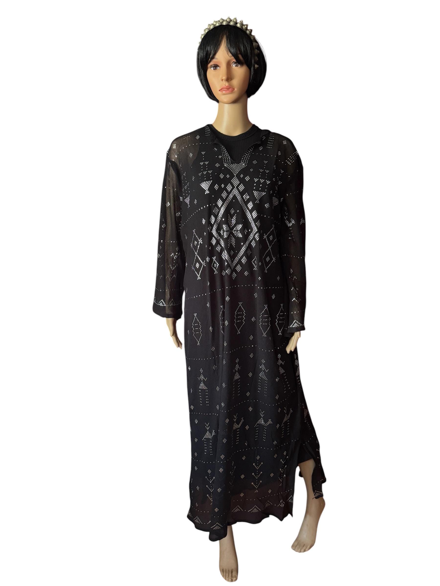 egyptian black dress 1920s Black Egyptian Sheer Gown – Annie's Ibiza Online