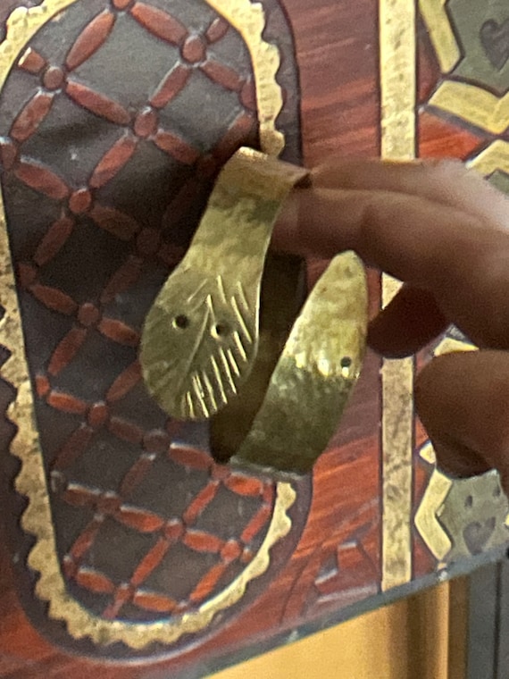 Antique Cuff Greecian Gold Brass Bracelet Snake  H
