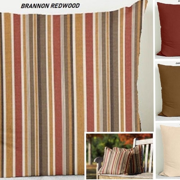 Sunbrella Pillows, Brannon Redwood, Canvas Teak, Canvas Henna, Canvas Vellum