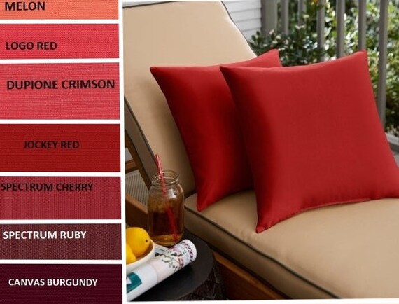 Sunbrella Pillows melon Logo Red Jockey Red Spectrum Cherry Burgundy Spectrum Ruby Dupione Crimson Etsy Canada