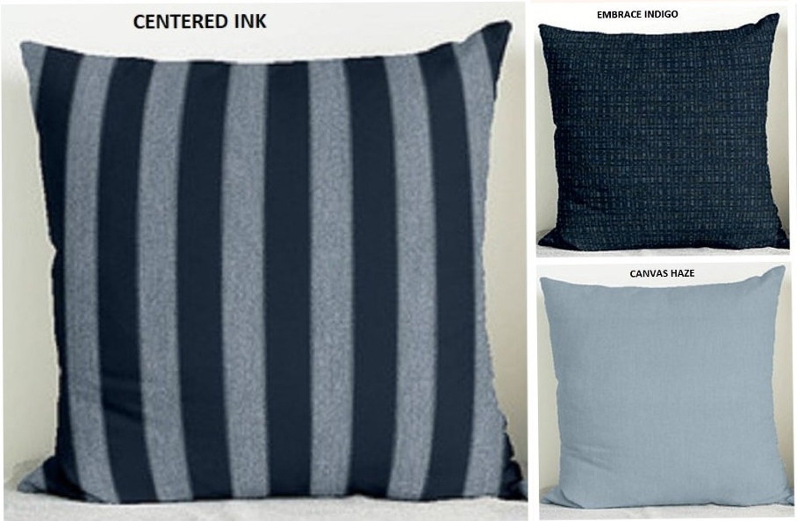 Sunbrella Pillows Centered Ink Embrace Indigo Canvas Haze Etsy