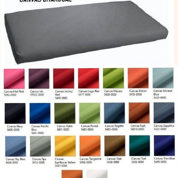 Sunbrella Bench Cushion Cover (no insert), Canvas Element collection 3.5" thick with ties