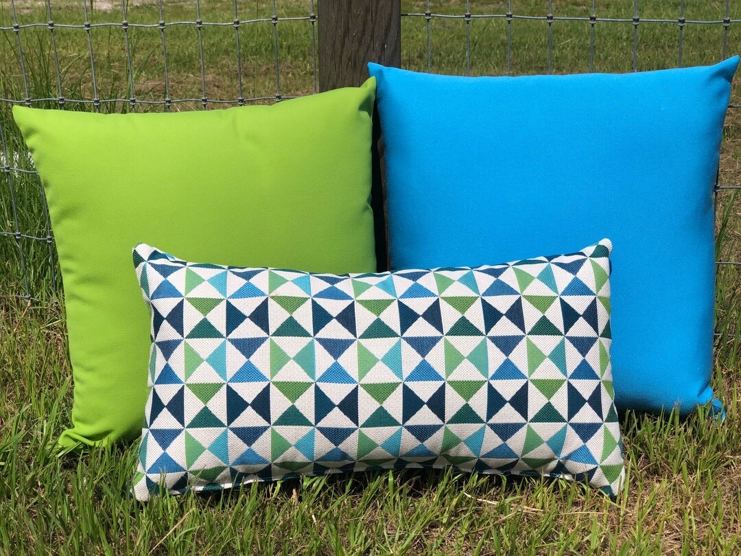Sunbrella Pillows, Array Calypso, Expand Calypso , Canvas Macaw, Canvas