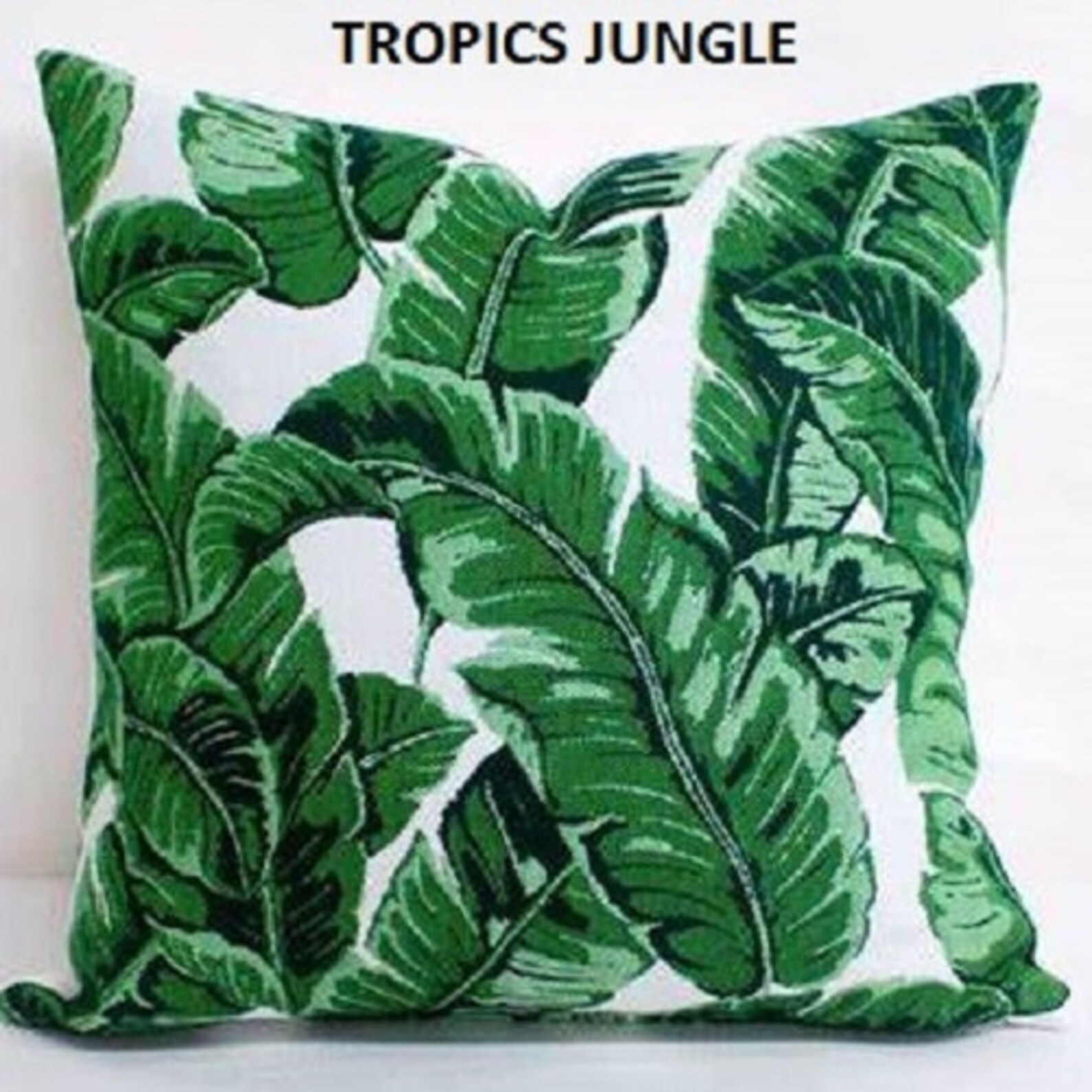 Sunbrella Pillows Tropics Jungle Mason Forest Green Canvas Etsy