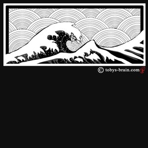 Box Wave Black T-shirt