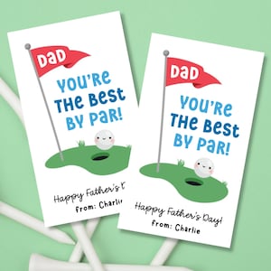 Etichetta stampabile per la festa del papà, "Papà, sei il migliore" di Par, etichetta da golf, download immediato, biglietto per la festa del papà, modificabile in Canva
