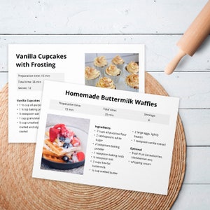 Carte de recette 5 x 7, Carte de recette modifiable au format MS Word, Modèle de carte de recette 5 x 7, Cartes de recette imprimables, Cartes de recette de cuisine, Cartes de recette 5 x 7