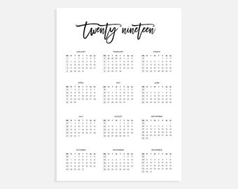 2018 calendar simple calendar 2018 year calendar 2018 etsy