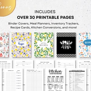 Modello di ricetta per MS Word, Google Docs, Mac Apple Pages, modello di ricettario modificabile, modello di ricetta classica, A4, lettera, modello Canva immagine 8