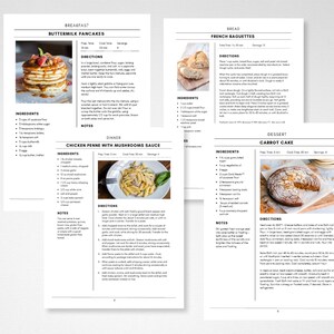 Editable MS Word Template, Printable Recipe Binder Kit, Instant ...
