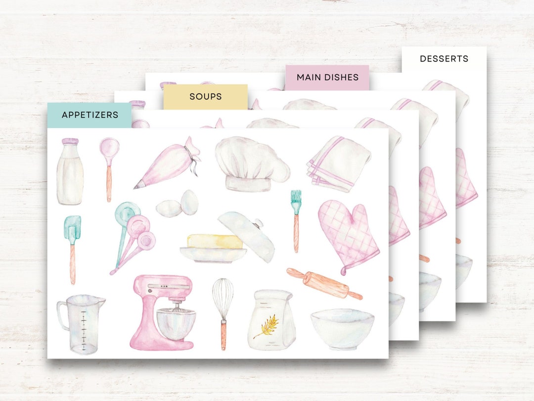 Editable Recipe Card Dividers, 4x6 and 5x7 Recipe Card Dividers ...