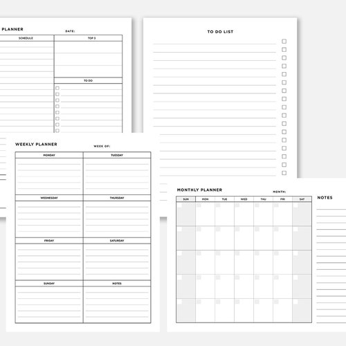 Printable Planner Kit Daily Planner Weekly Planner Monthly - Etsy