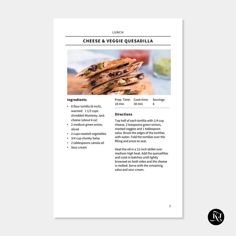 Half Page Recipe Template Kit Half Letter Editable Template - Etsy