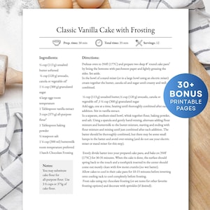 Editable Recipe Template, Printable Recipe Cookbook, Recipe Page, MS Word, Apple Pages, Google Docs, Canva Recipe Template, Instant Download