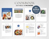 Editable Recipe Book, Word Template, Printable Cookbook Binder, Kitchen Recipe Book, Letter and A4, Recipe Book Templates, Instant Download
