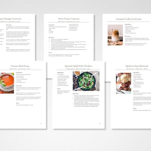 Editable Cookbook MS Word Template Classic Style, Printable Recipe Book ...
