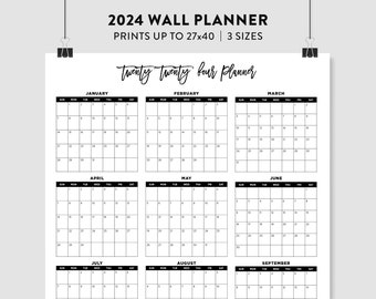 2024 Calendar, 2024 Large Wall Calendar, 2024 Printable Calendar, 2024 Planner, Large Printable Vertical Calendar, Office Planner