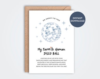 Favorite Human Card for Him or Her, Husband, Wife, Friend, Favorite Person Card, Printable Digital Card, Greeting Card Instant Download, 5x7