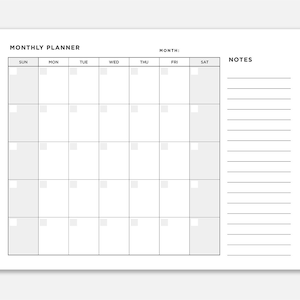 Organizer Monthly Planner Printable