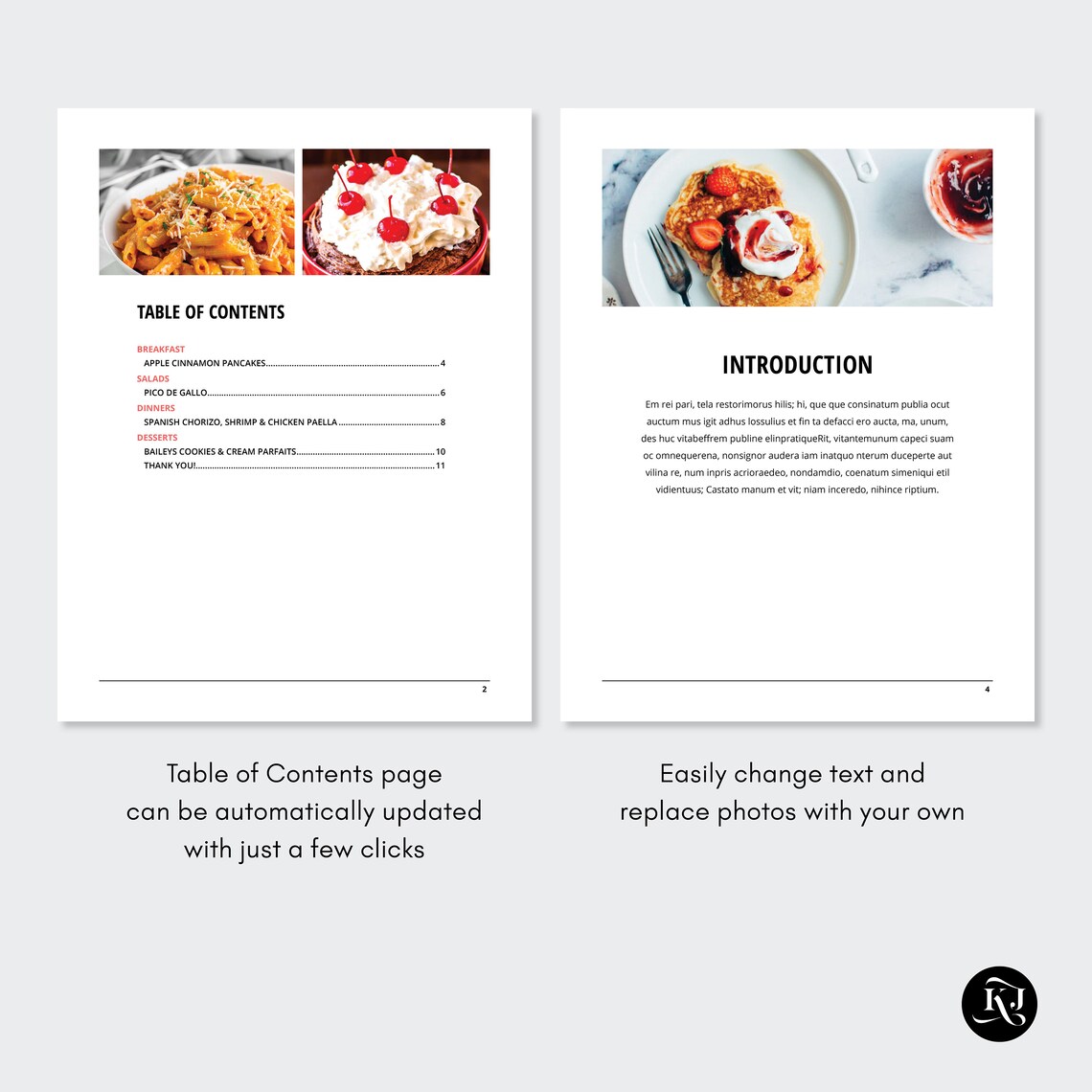Indesign Recipe Template Editable Indesign Recipe Book Etsy Canada
