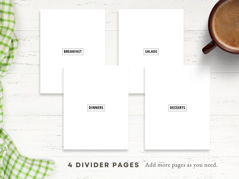 InDesign Recipe Template, Editable Adobe InDesign Recipe Book, Printable Cookbook, DIY Recipe Binder, Editable Cookbook Pages, InDesign File image 4