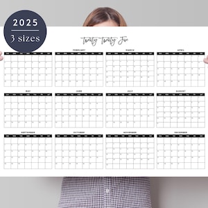 2025 Wall Calendar, 2025 Large Printable Calendar, Landscape Calendar, Office Planner, 2025 Digital Calendar, Instant Download, Large Format