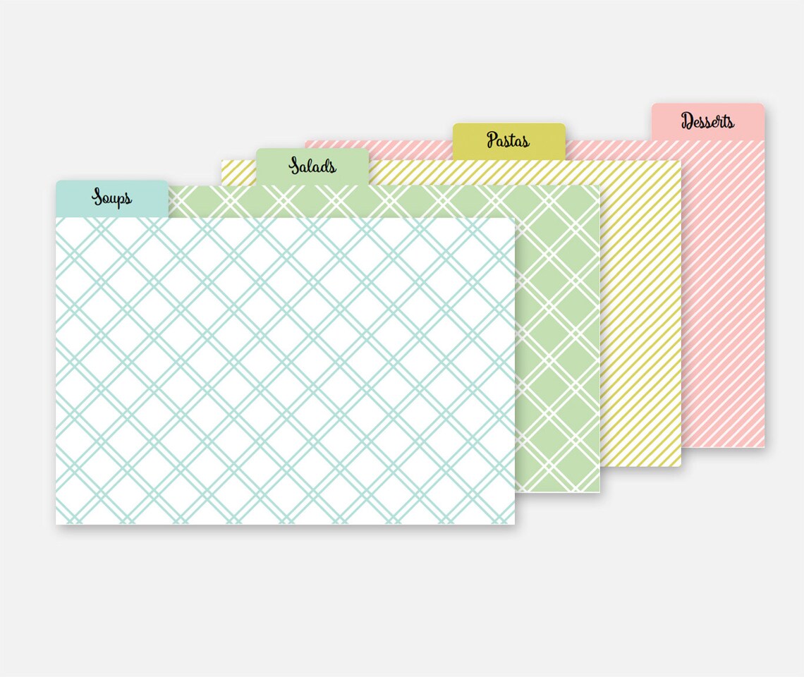 Editable Recipe Card Recipe Dividers Printable Recipe Cards | Etsy