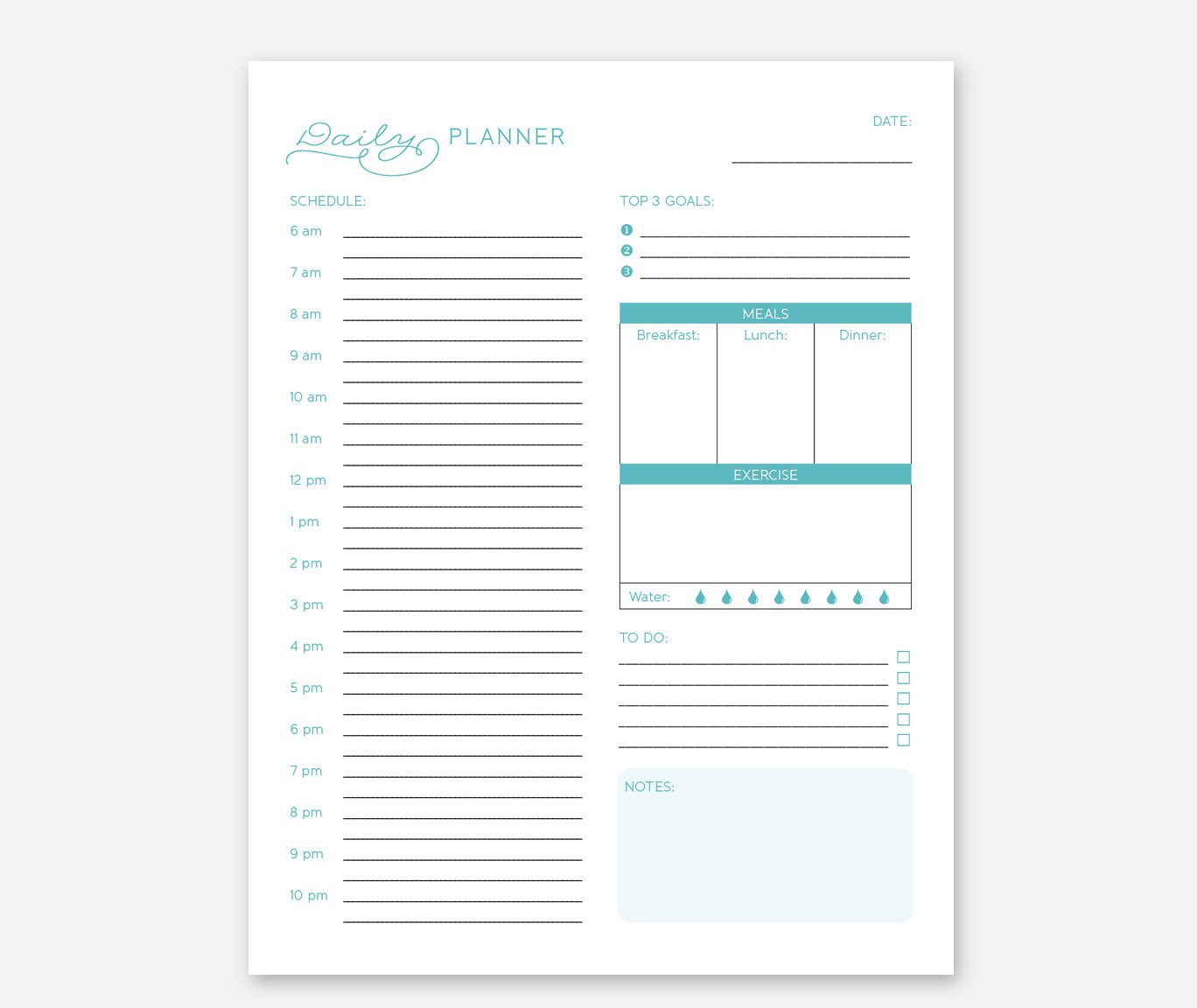Daily Printable Planner Office Daily Planner Daily (Download Now) Etsy