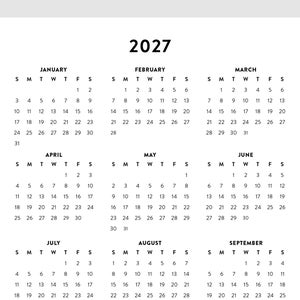 2027 Calendar Printable 2027 Planner 2027 Desk Calendar Letter 8 2027 Calendar Printable 2027 Planner 2027 Desk Calendar Letter 8
