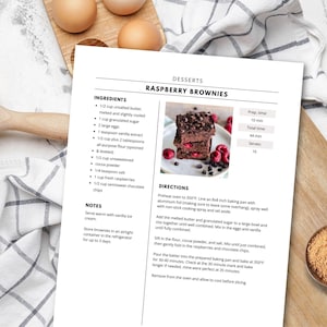 Modello di ricetta di 4 pagine, libro di ricette stampabile, modello di ricetta modificabile Word, Mac Pages, Google Docs, Canva, modello di libro di cucina pulito e semplice immagine 5