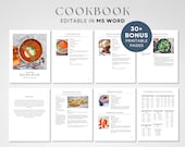 Editable Cookbook MS Word Template Classic Style, Printable Recipe Book Binder Kit, Kitchen Recipe Book Template, Cookbook Pages Template
