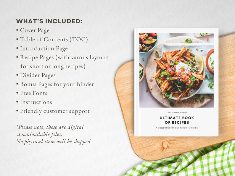 Editable MS Word Template, Printable Recipe Binder Kit, Instant ...