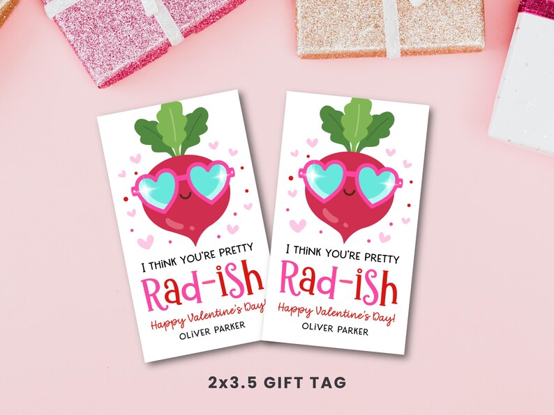Rad Friend You're Pretty Rad-ish, Printable Valentine's Day Gift Tag, Kids ...