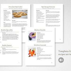 Editable Cookbook MS Word Template Classic Style, Printable Recipe Book ...