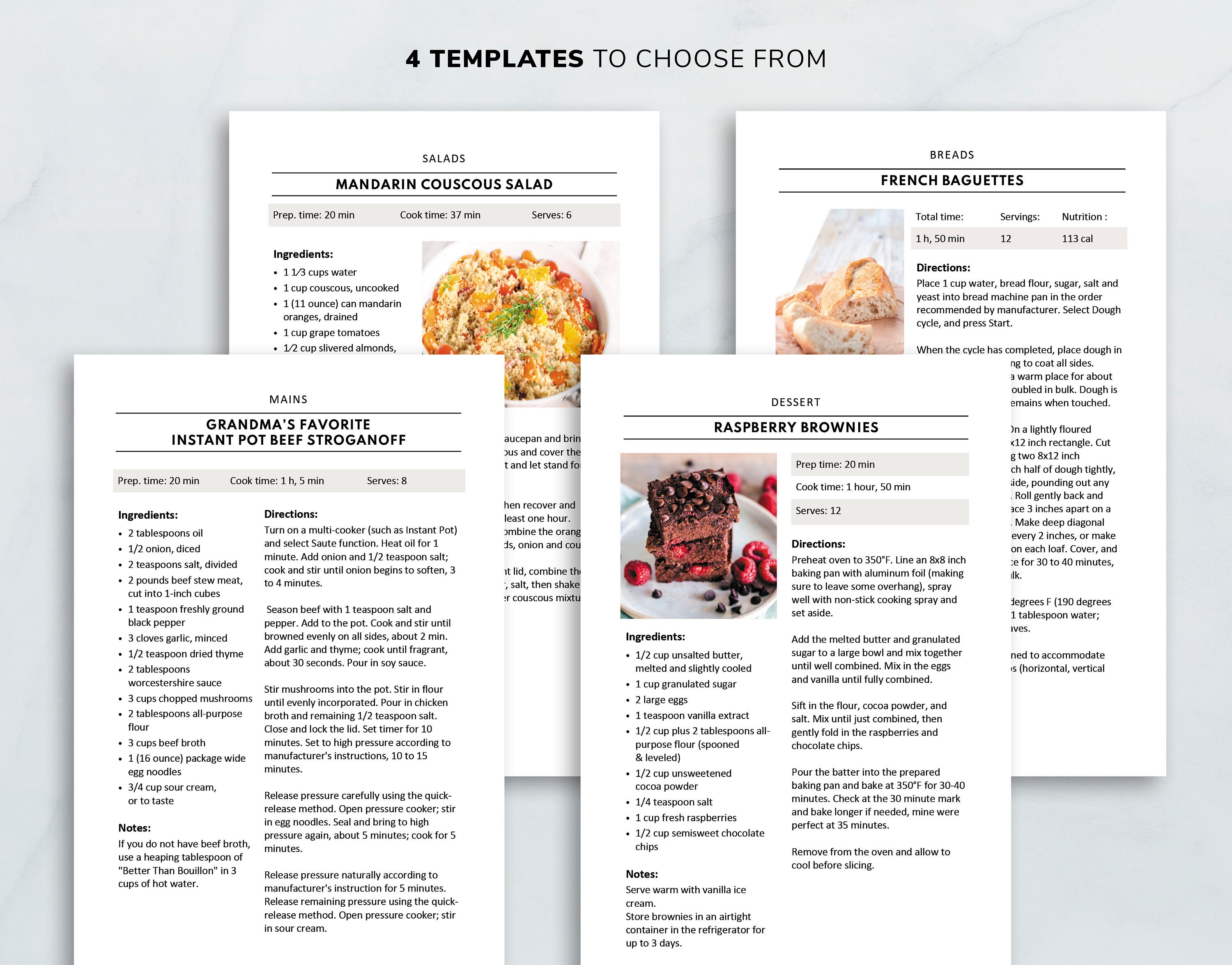 Half Letter Recipe Template Editable Recipe Pages Kitchen - Etsy Canada