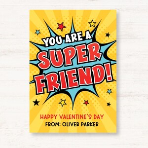 Superheld-Valentinstagskarte, du bist ein Superfreund-Kinder-Valentinstag, Kinderschul-Valentinstag, Klassenzimmer-Valentinstag, Superheld-Tag